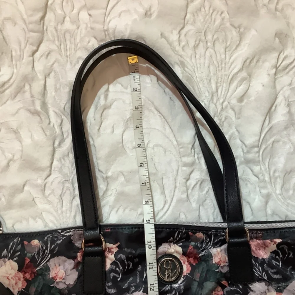EUC Nine West‎ Tote Floral black/rose